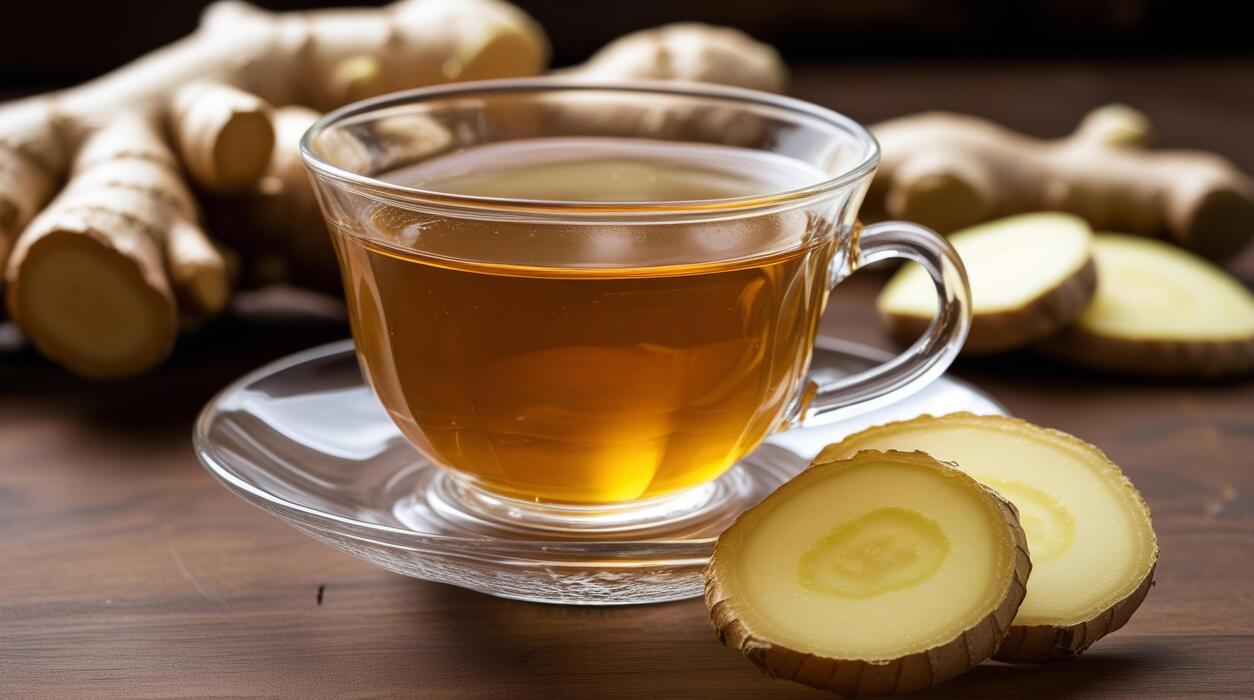 period pain home remedies - Healthy Ginger Tea with Ingredients