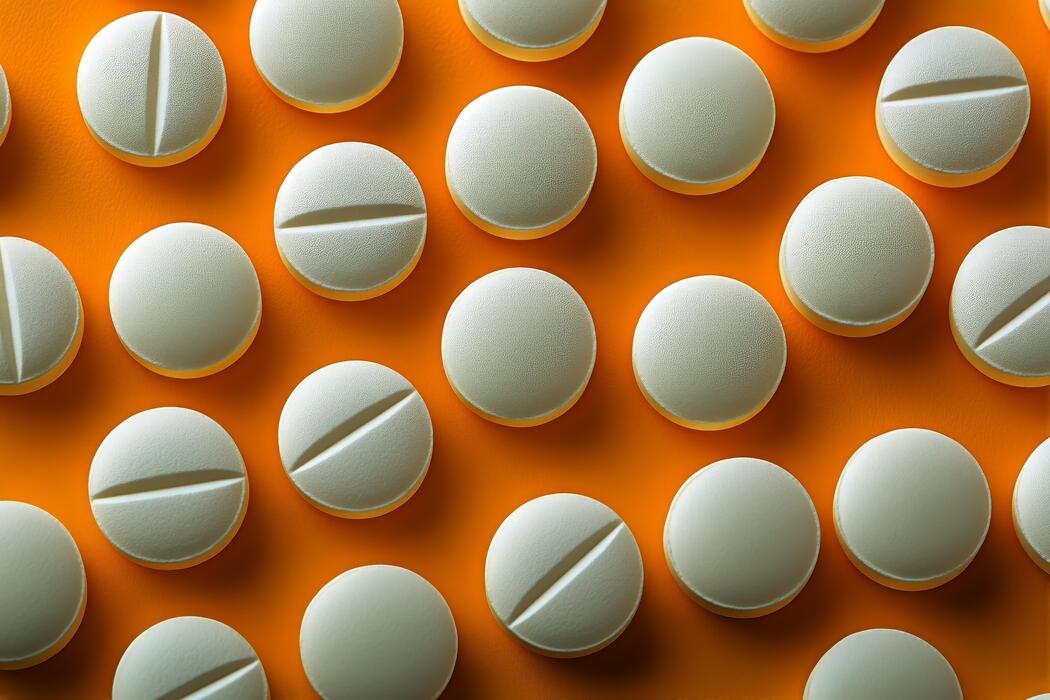 Which is the best medication for shingles? - Close up View of Various Round White Pills Arranged on an Orange Background