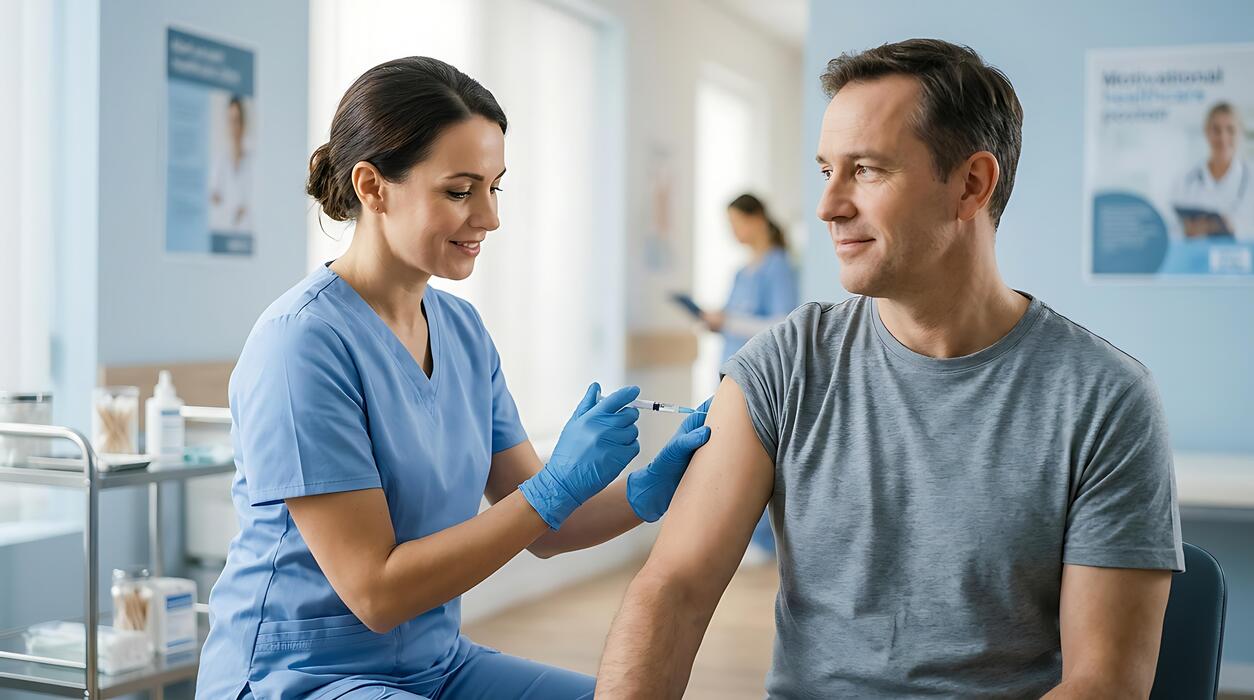 Which is the best medication for shingles? - Female Nurse Administering Bandage to Man's Arm in Medical Office