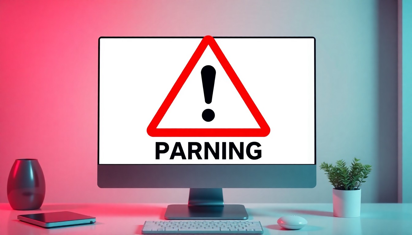 how much does seo cost uk - warning sign on computer screen website penalty concept