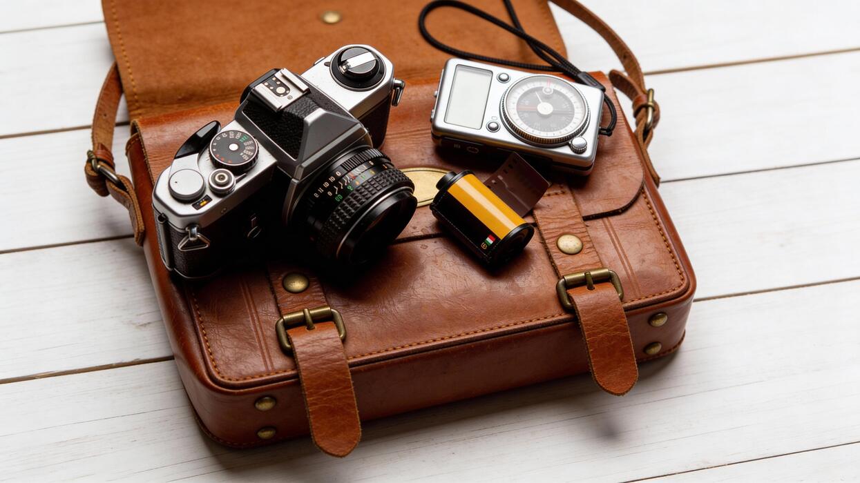 ecommerce basics for small businesses uk - Travel bag with camera and accessories ready for a trip