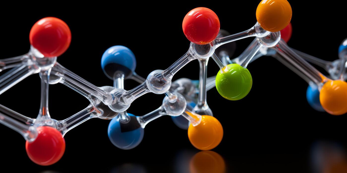 research peptides tirzepatide - Colorful molecular structure model