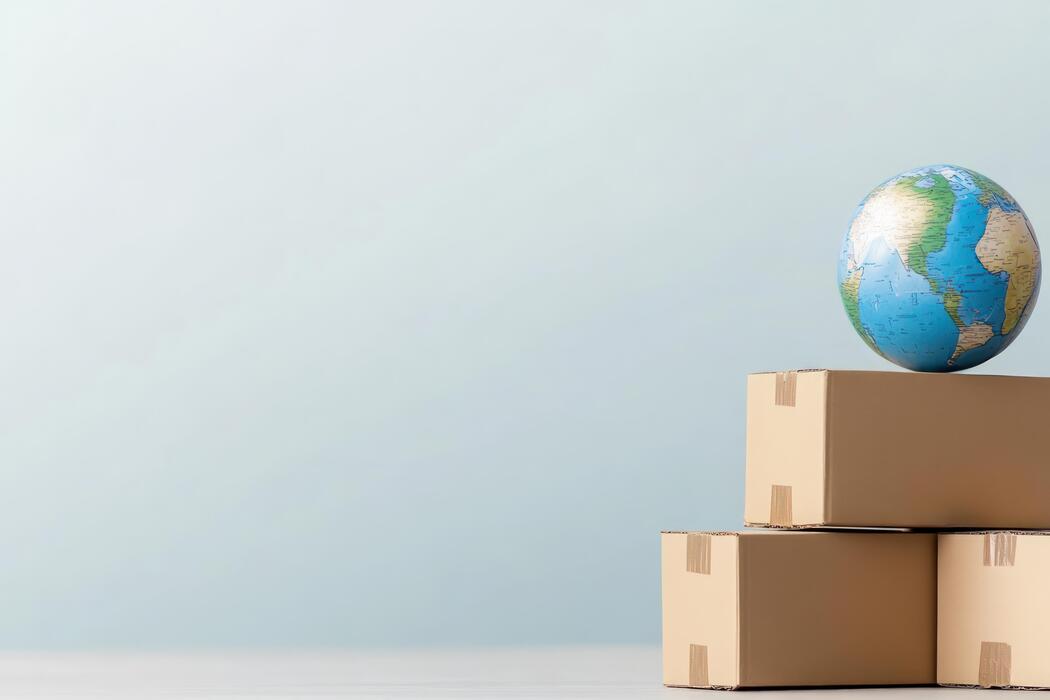 Where is the safest place to buy peptides? - Globe resting on stacked cardboard boxes
