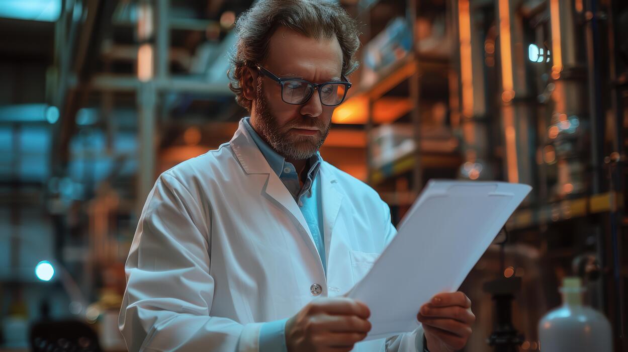 What is the best research peptide company? - Scientist Examining Research Paper in Laboratory Setting with Equipment